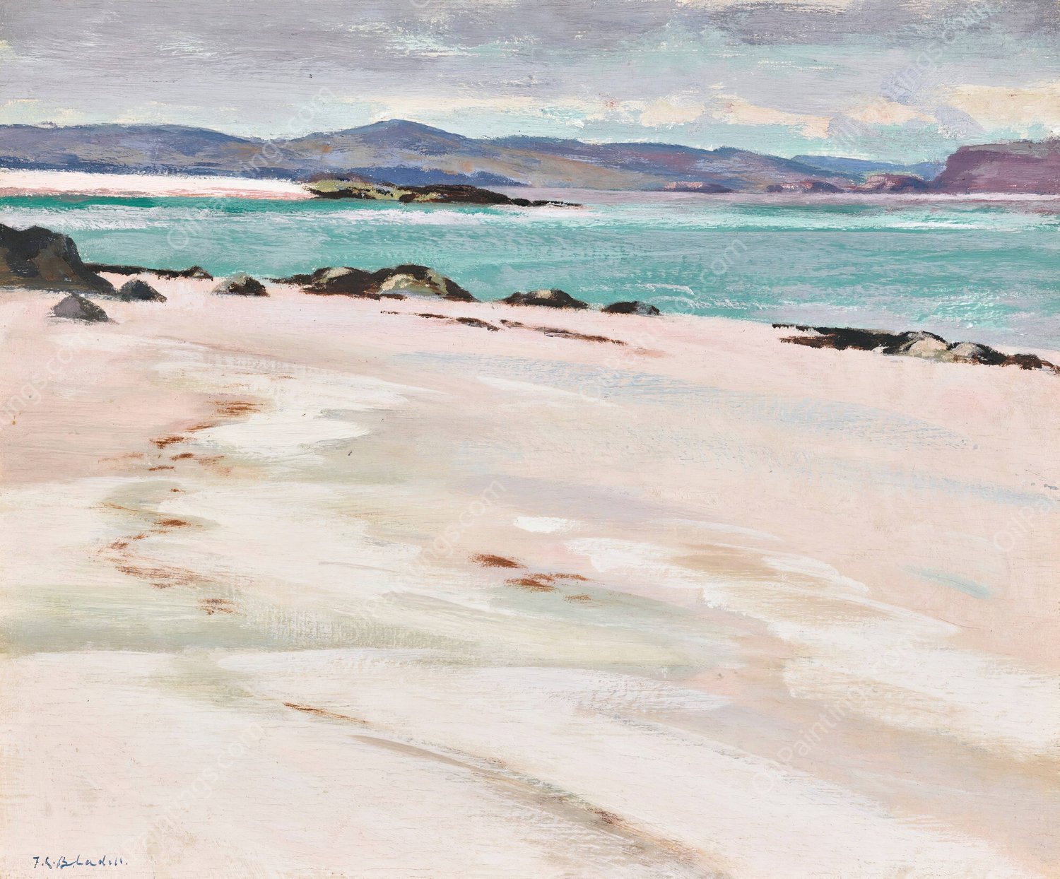 Iona, White Sands Looking East by Francis Campbell Boileau Cadell - Hand-Painted Oil Painting Reproduction