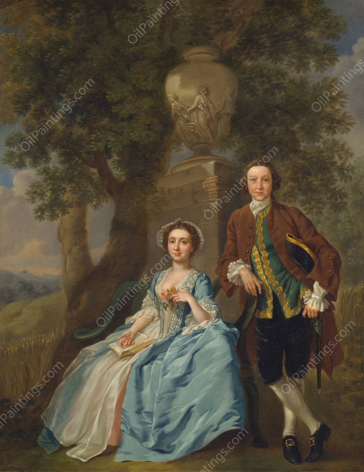 George and Margaret Rogers  by Francis Hayman - Hand-Painted Oil Painting Reproduction