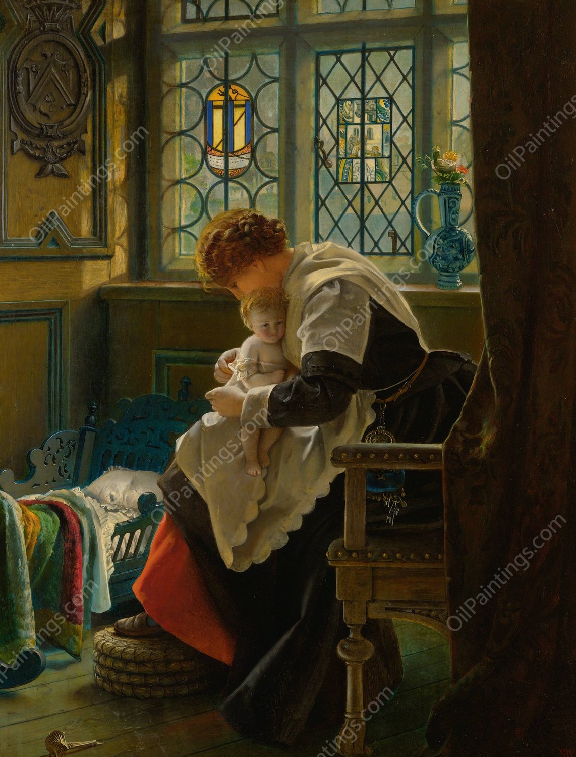 Baby's Corner by Francis John Wyburd - Hand-Painted Oil Painting Reproduction
