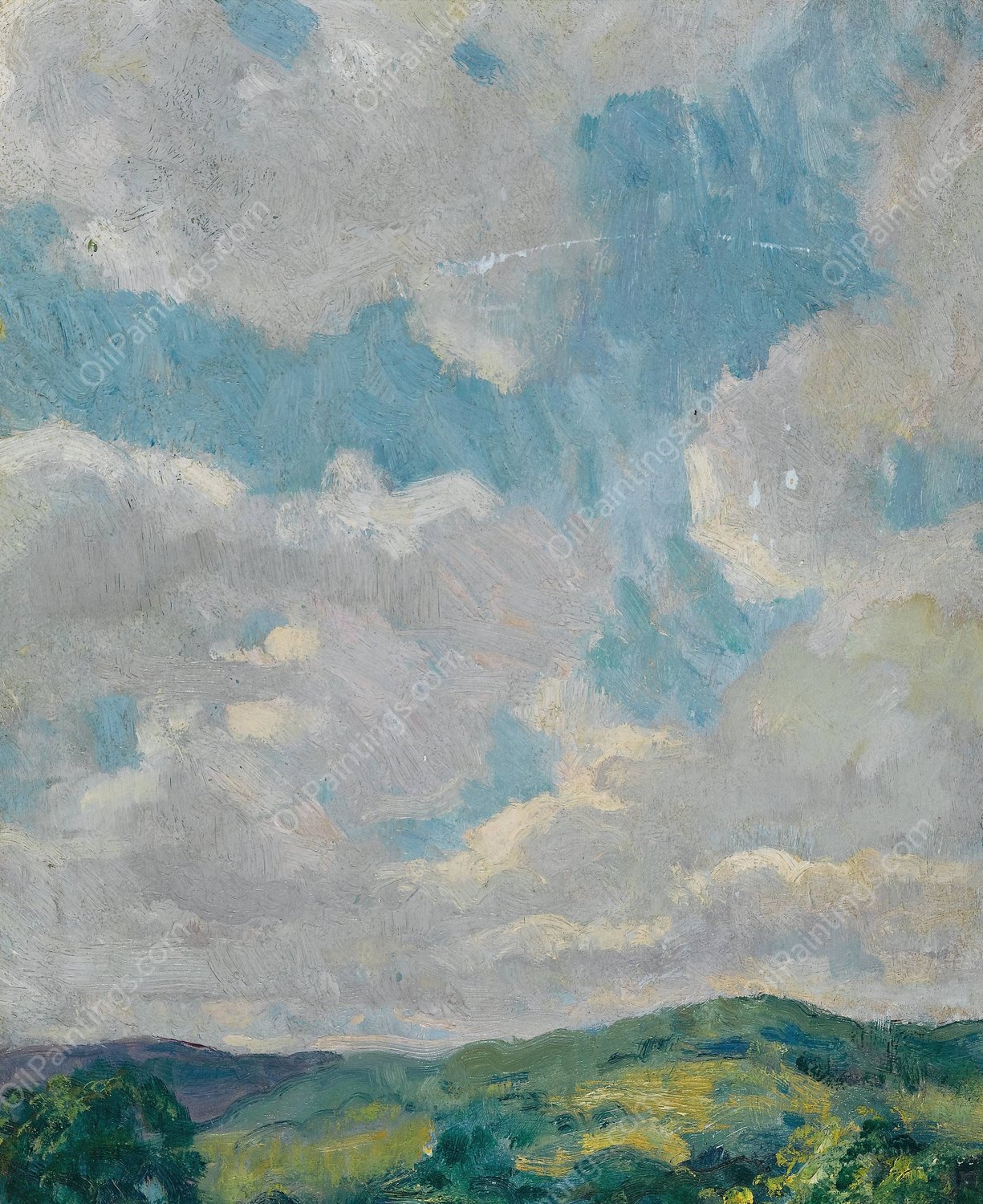 Cloud Study from the Connecticut Litchfield Hills  by Francis Luis Mora - Hand-Painted Oil Painting Reproduction