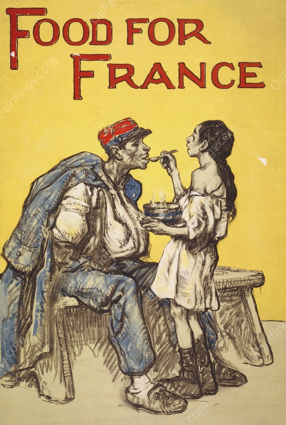 Food for France  by Francis Luis Mora - Hand-Painted Oil Painting Reproduction