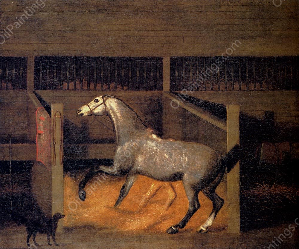 A Dappled Grey In A Stall by Francis Sartorius - Hand-Painted Oil Painting Reproduction