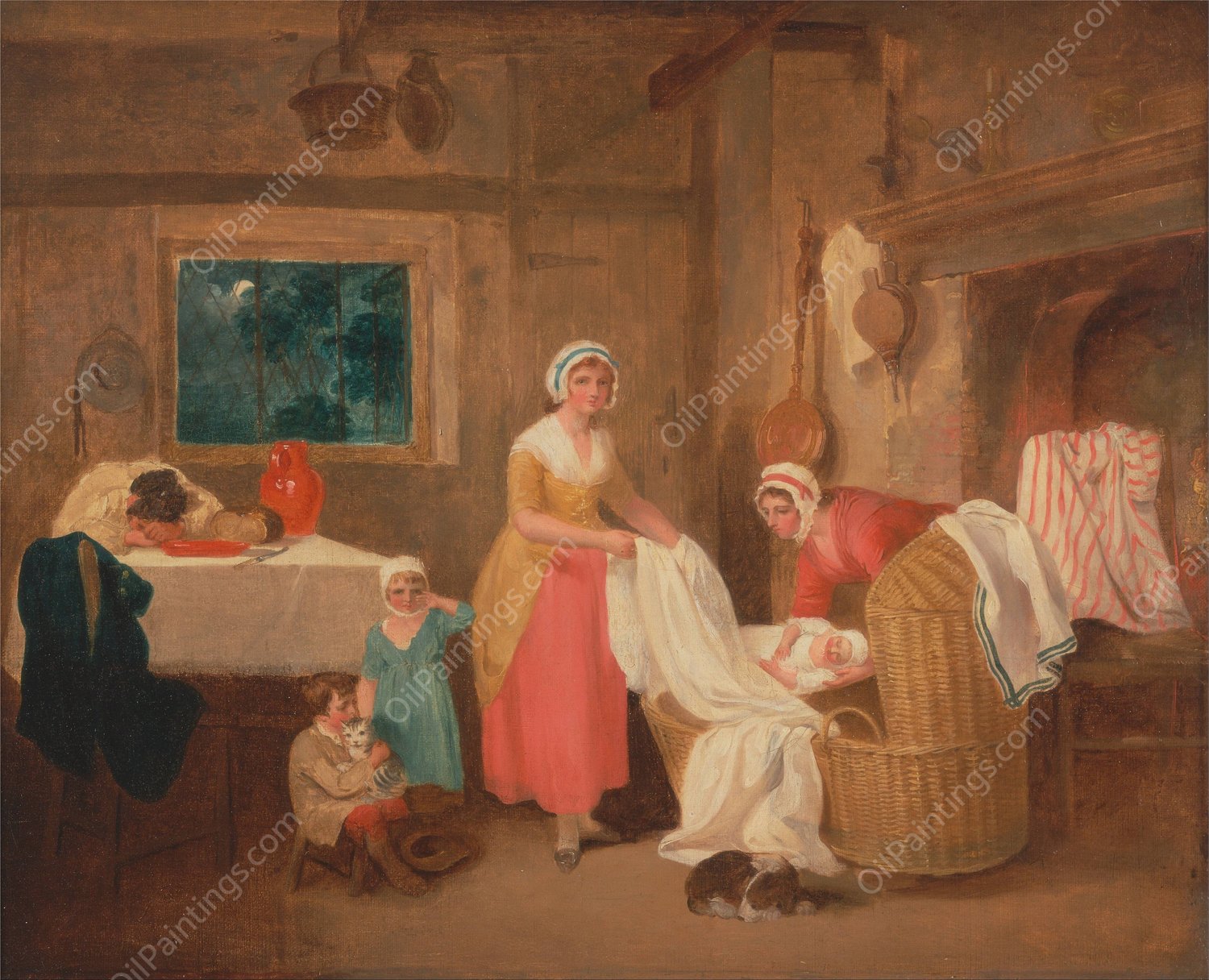 Night by Francis Wheatley - Hand-Painted Oil Painting Reproduction