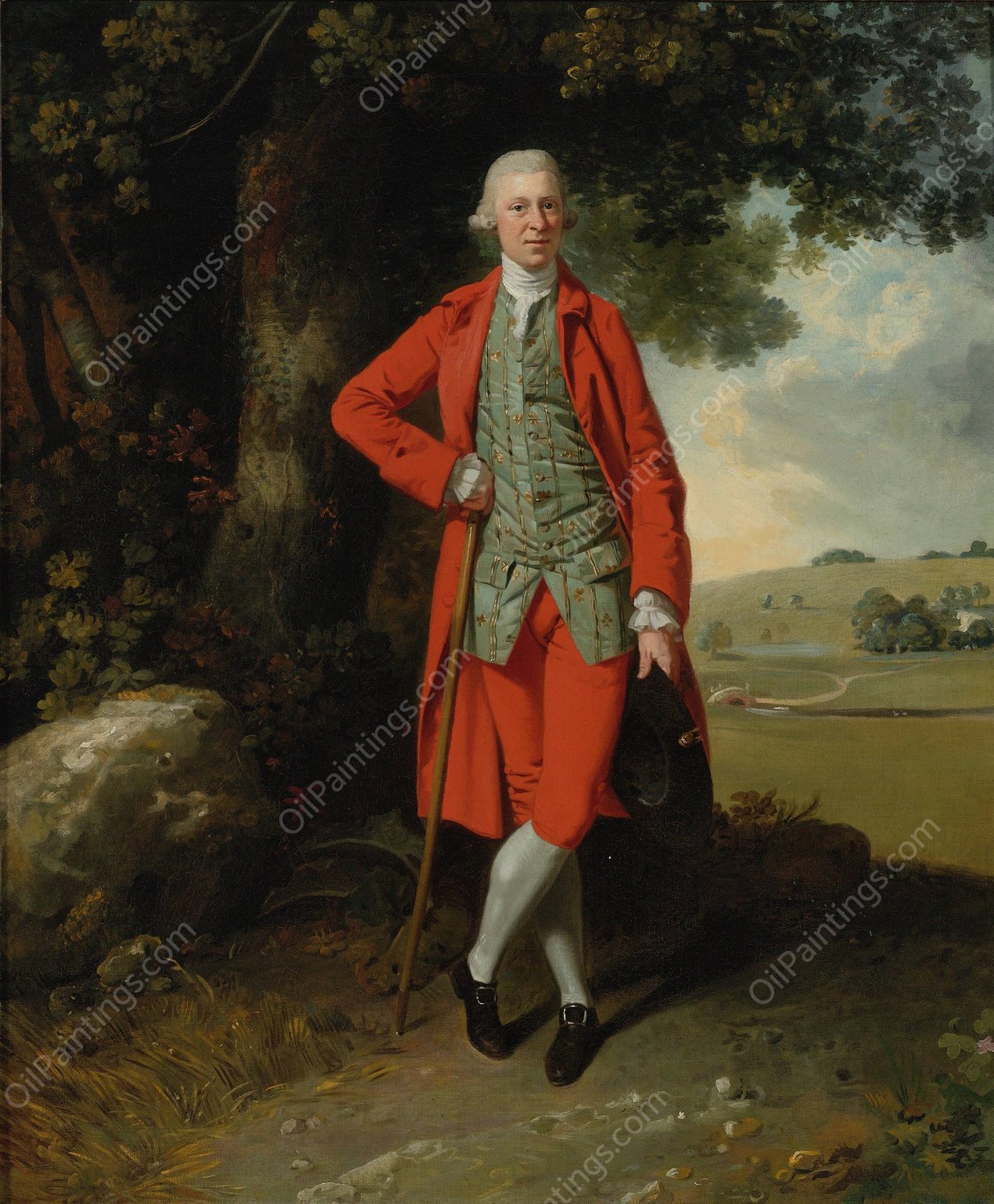 Portrait of A Country Squire, Said To Be Stephen Sullivan of Ponsbourne Park by Francis Wheatley - Hand-Painted Oil Painting Reproduction