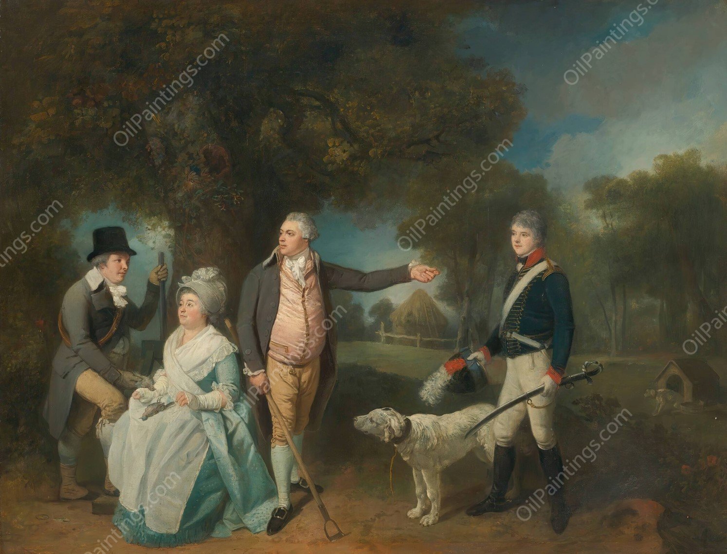 Portrait Of The Wetten Family by Francis Wheatley - Hand-Painted Oil Painting Reproduction
