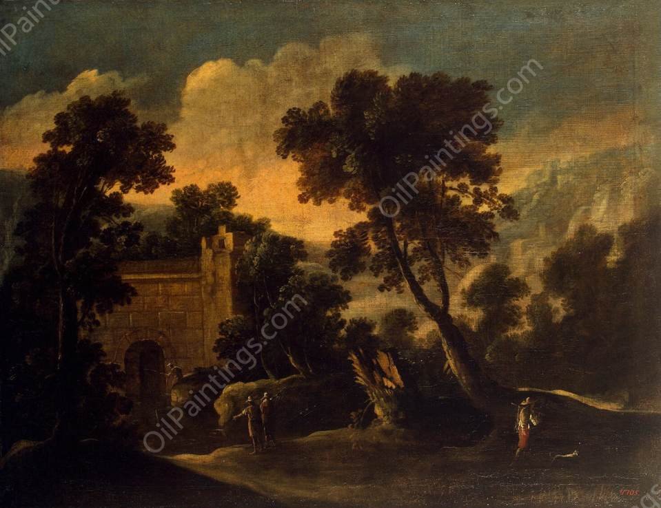 Landscape with Ruins by Francisco Collantes - Hand-Painted Oil Painting Reproduction