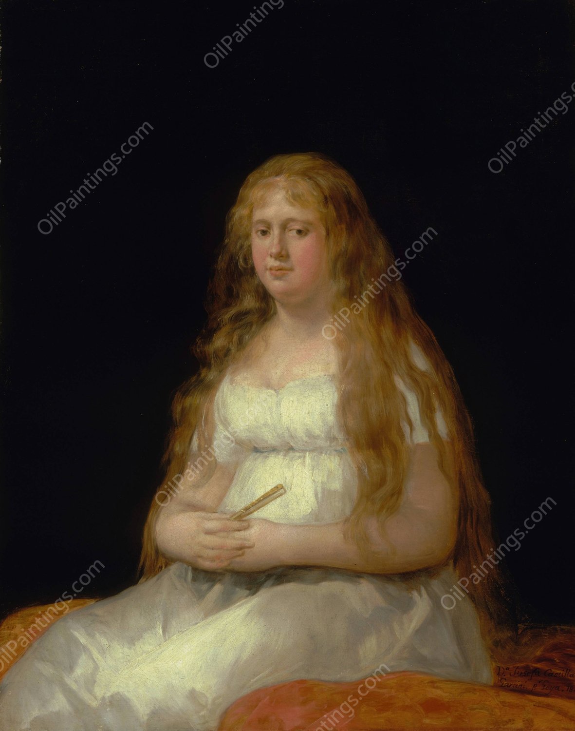 Josefa de Castilla Portugal y van Asbrock de Garcini  by Francisco De Goya - Hand-Painted Oil Painting Reproduction