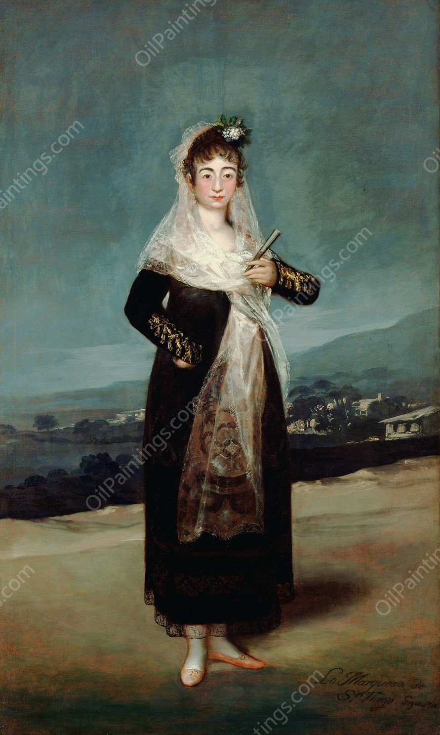 Portrait of the Marquesa de Santiago by Francisco De Goya - Hand-Painted Oil Painting Reproduction