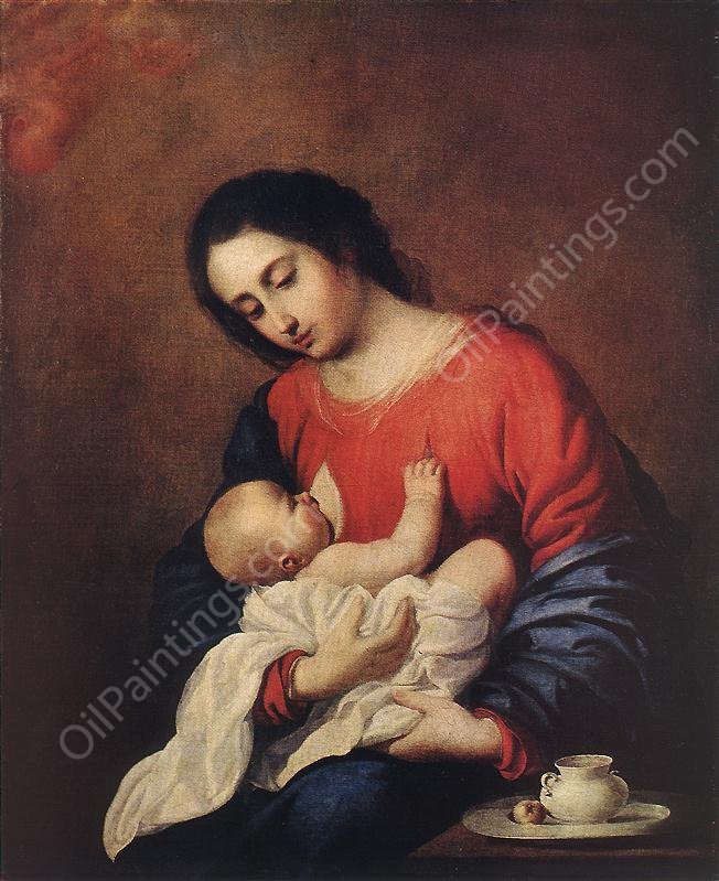 Madonna with Child by Francisco De Zurbaran - Hand-Painted Oil Painting Reproduction