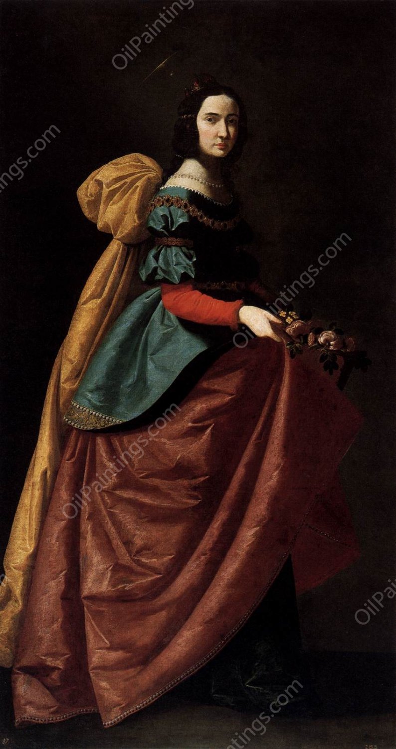 St Elizabeth of Portugal by Francisco De Zurbaran - Hand-Painted Oil Painting Reproduction