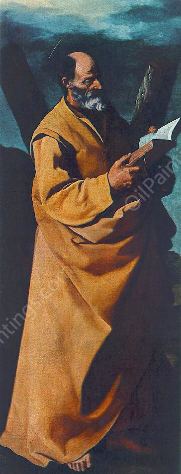 The Apostle, St Andrew by Francisco De Zurbaran - Hand-Painted Oil Painting Reproduction