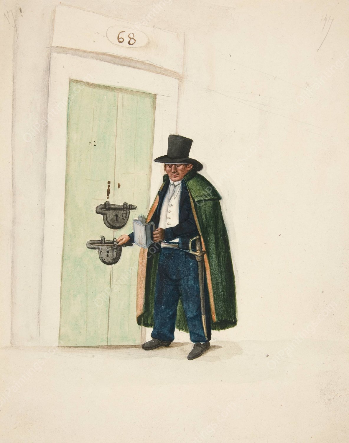 Store Watchman  by Francisco Fierro - Hand-Painted Oil Painting Reproduction