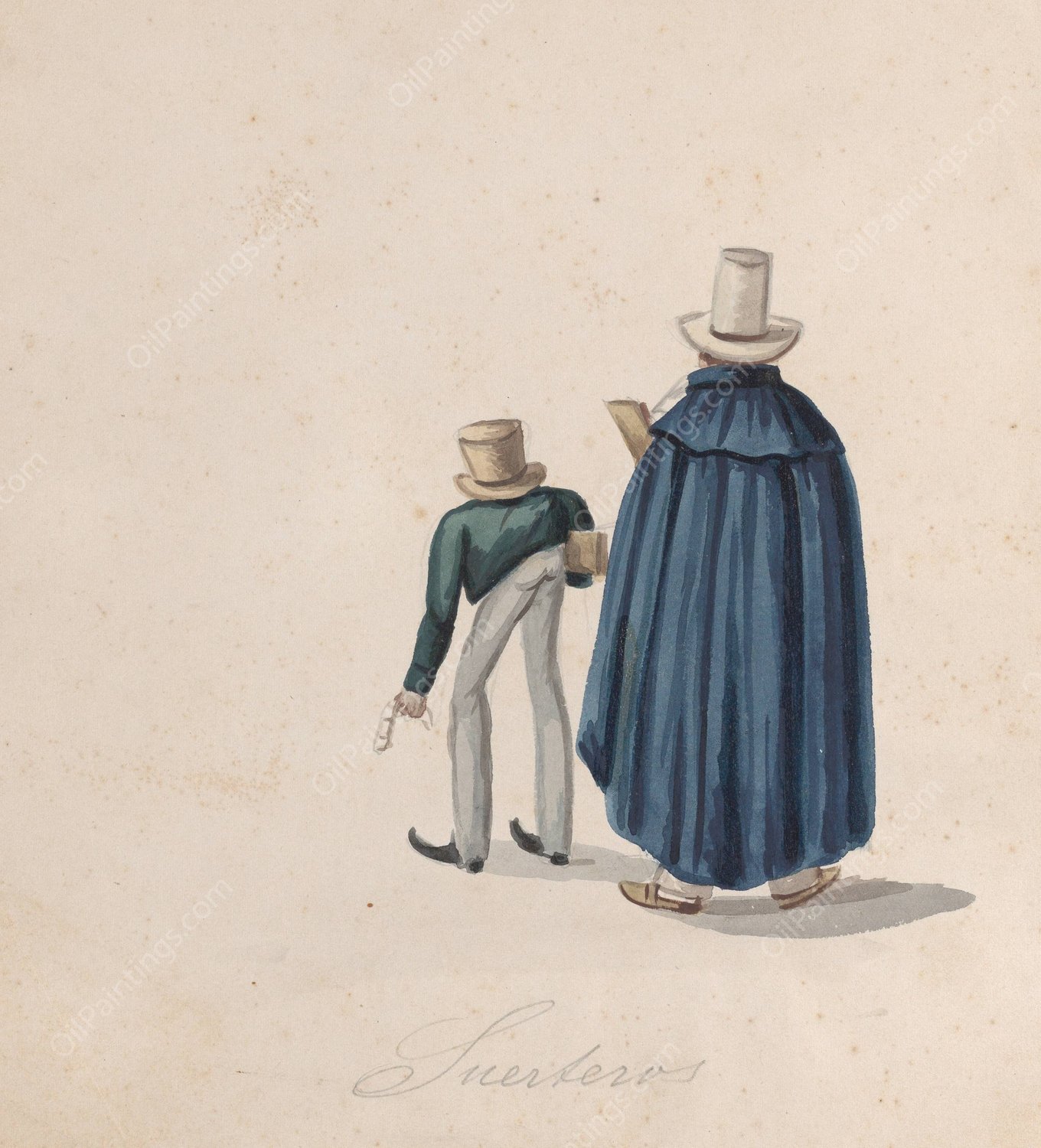 Two fortune tellers  by Francisco Fierro - Hand-Painted Oil Painting Reproduction