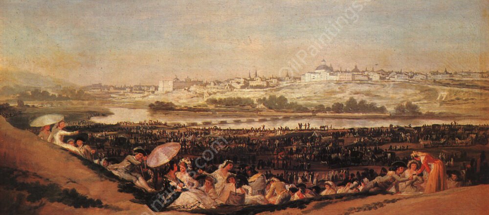 Festival at the Meadow of San Isadore by Francisco Goya - Hand-Painted Oil Painting Reproduction