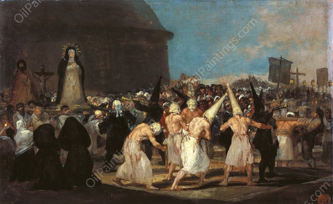 Procession of Flagellants by Francisco Goya - Hand-Painted Oil Painting Reproduction