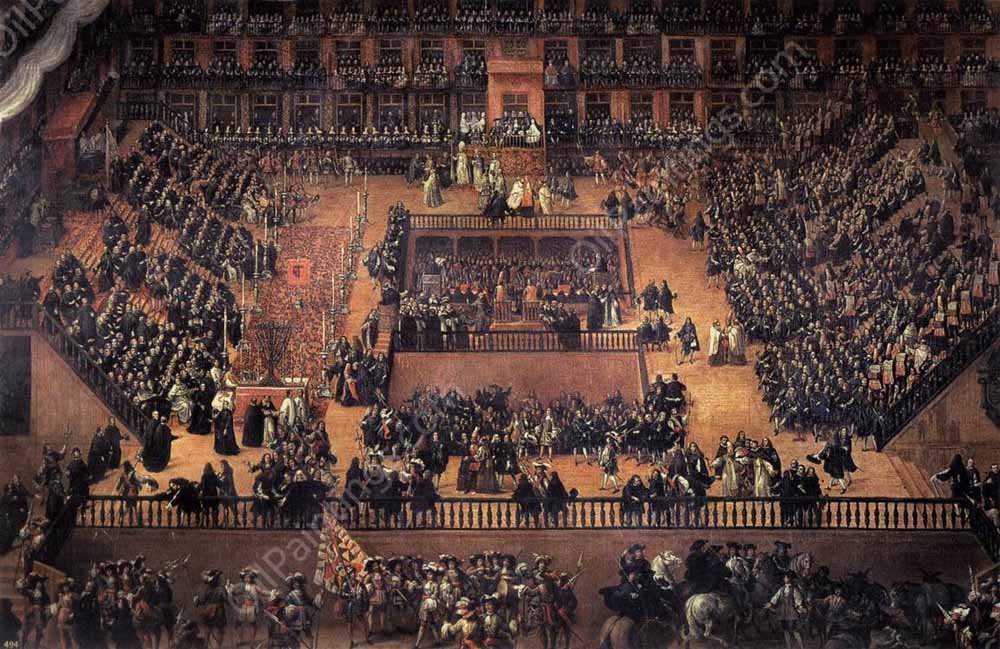 Auto-da-fe on Plaza Mayor, Madrid by Francisco Rizi - Hand-Painted Oil Painting Reproduction