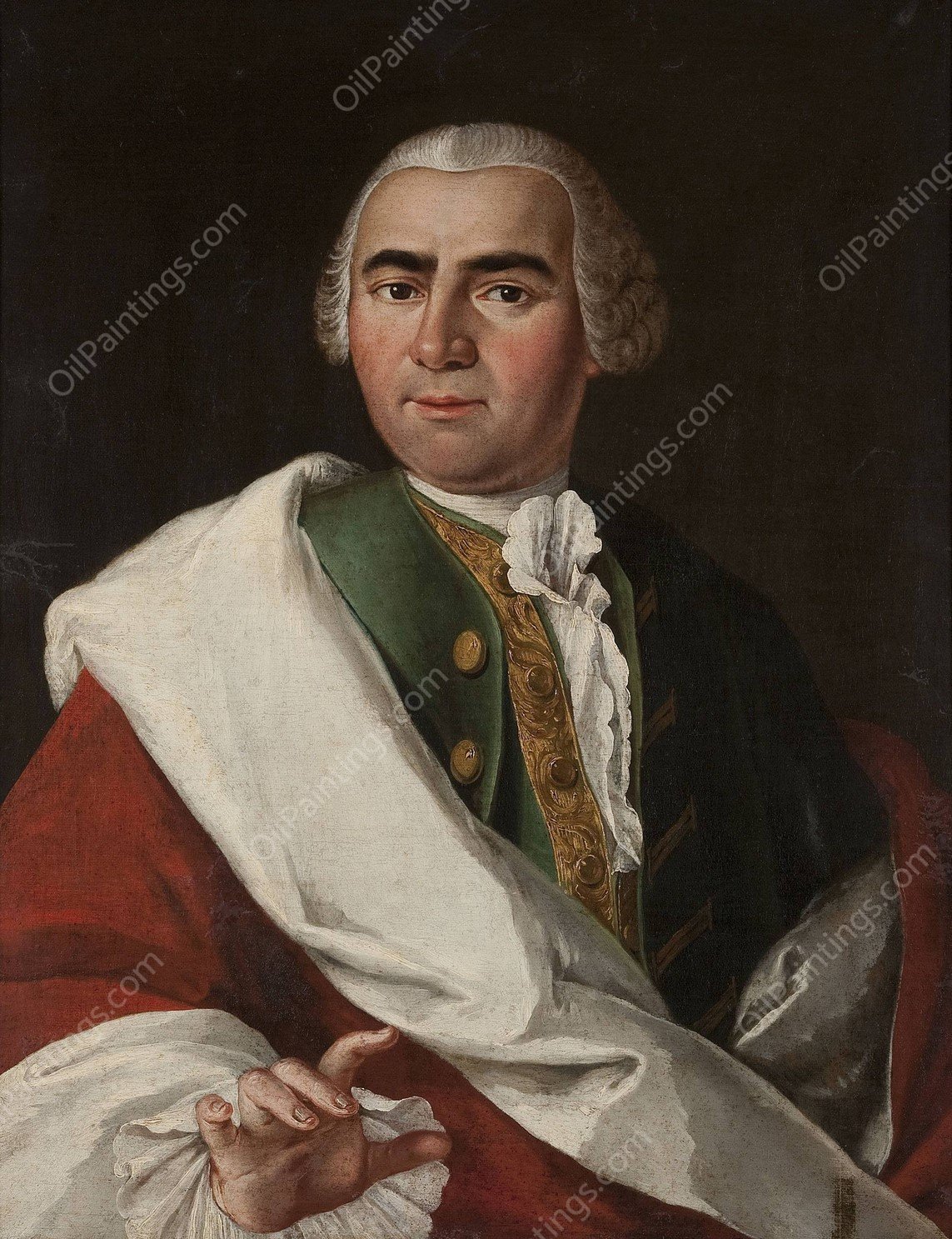 Portrait of Jozef Antoni Haller, merchant from Krakow  by Franciszek Ignacy Molitor - Hand-Painted Oil Painting Reproduction