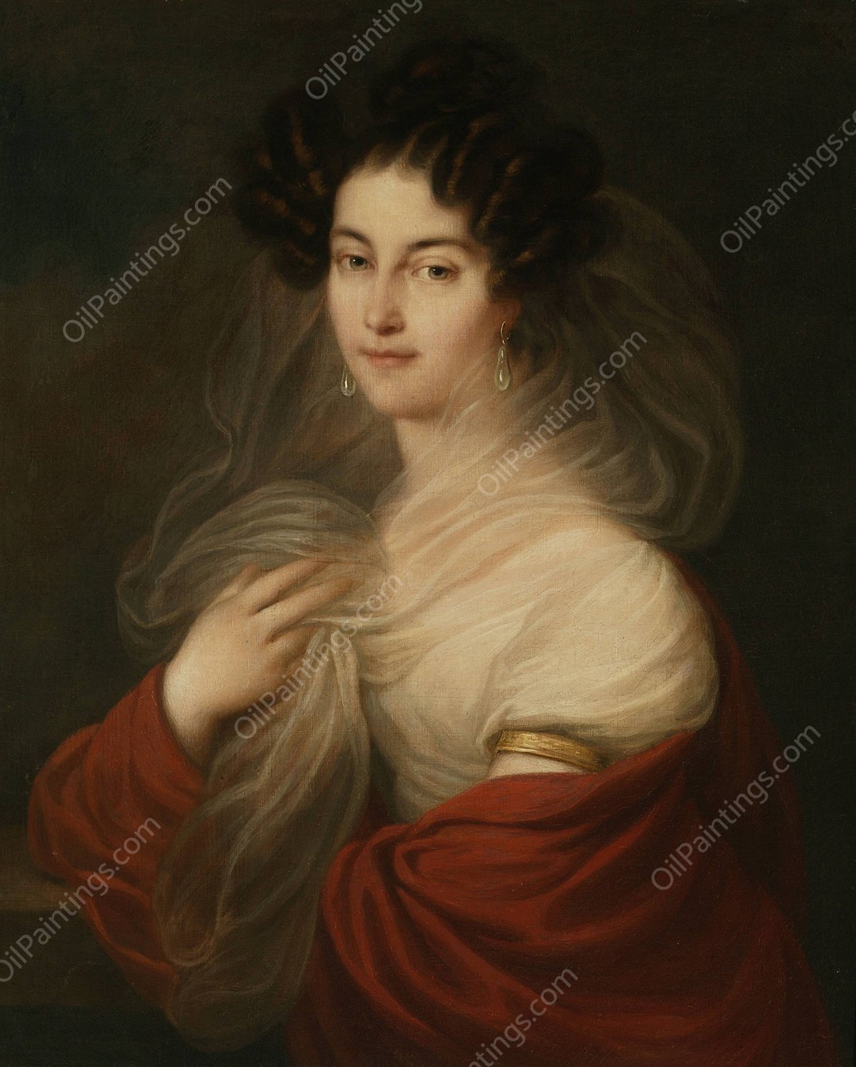 Portrait of Celina Radziwill nee Sulistrowska  by Franciszek Ksawery Lampi - Hand-Painted Oil Painting Reproduction