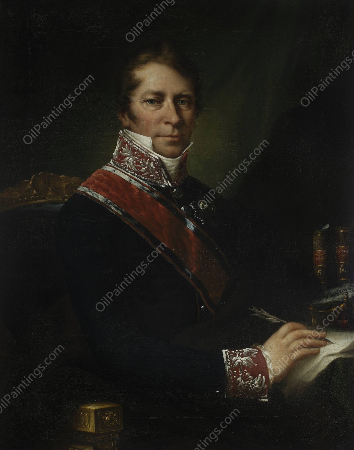 Portrait of Ksawery Potocki  by Franciszek Ksawery Lampi - Hand-Painted Oil Painting Reproduction