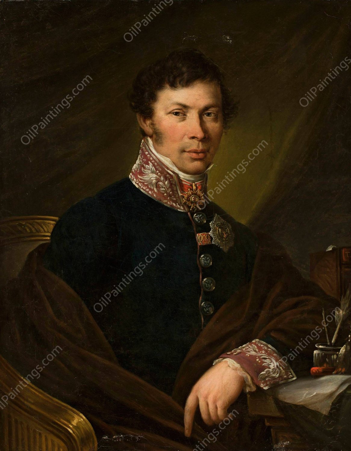 Portrait of Wojciech Rogozinski by Franciszek Ksawery Lampi - Hand-Painted Oil Painting Reproduction