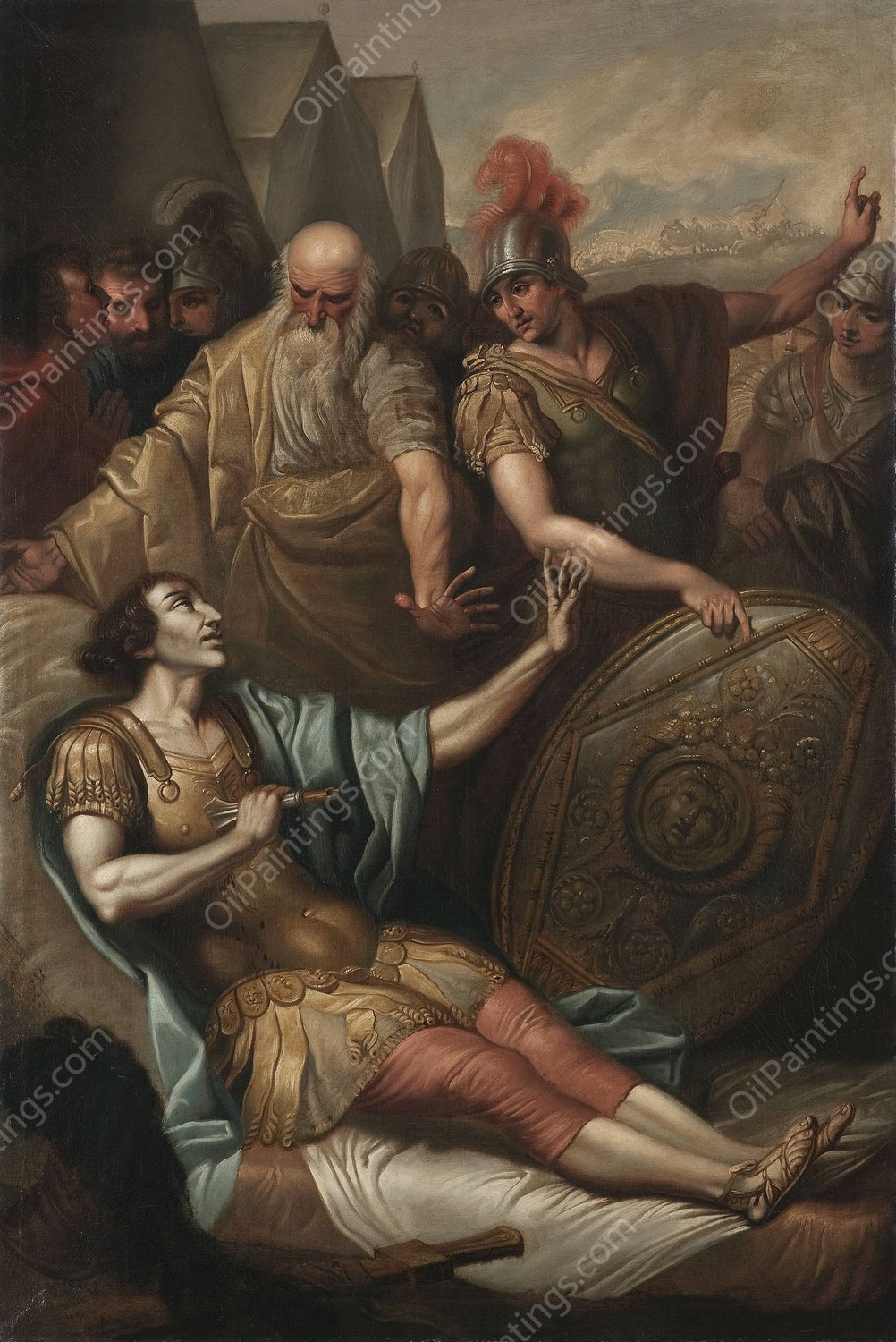 Death of Epaminondas  by Franciszek Smuglewicz - Hand-Painted Oil Painting Reproduction