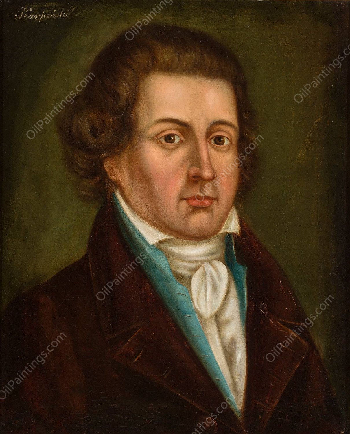 Portrait of Franciszek Karpinski  by Franciszek Smuglewicz - Hand-Painted Oil Painting Reproduction