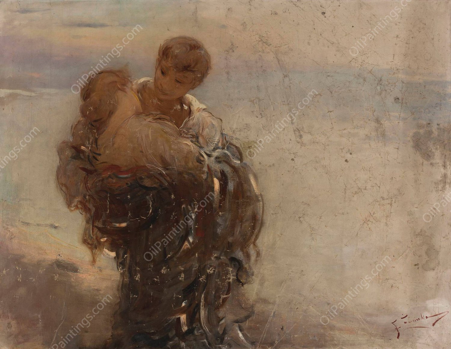 In rapture by Franciszek Zmurko - Hand-Painted Oil Painting Reproduction