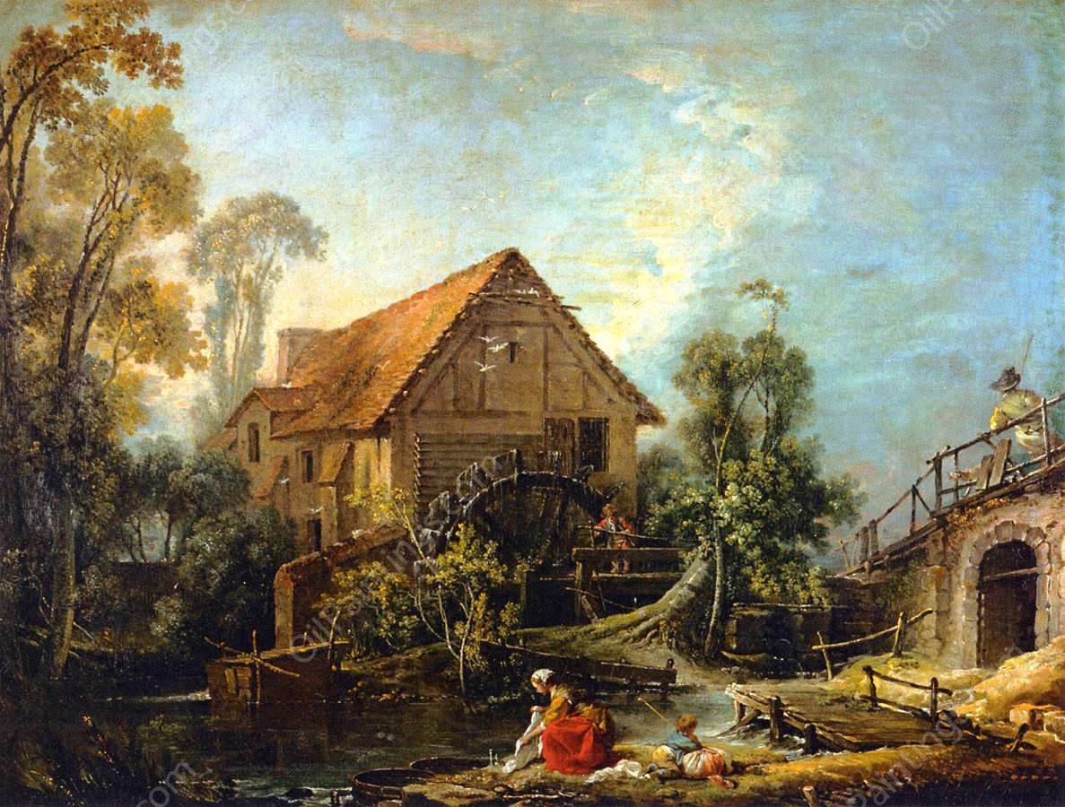 The Mill by Francois Boucher - Hand-Painted Oil Painting Reproduction