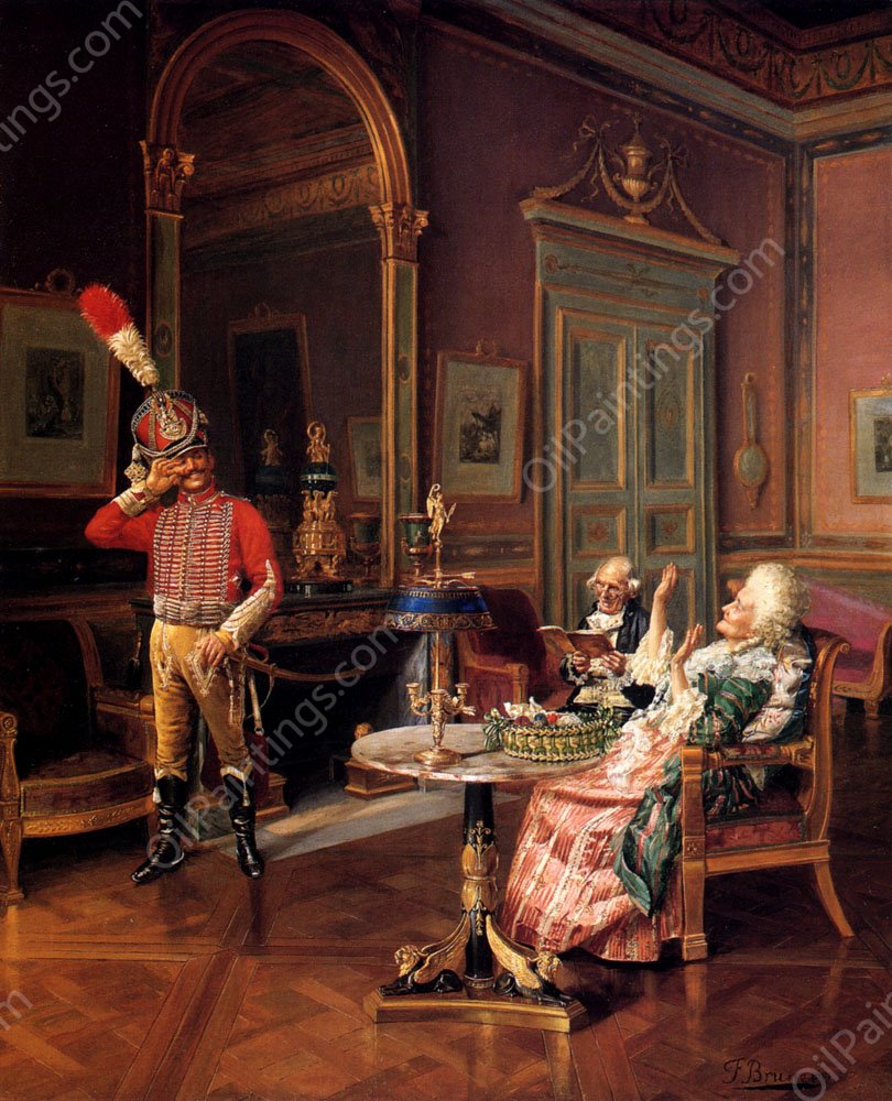Avant La Revue by Francois Brunery - Hand-Painted Oil Painting Reproduction