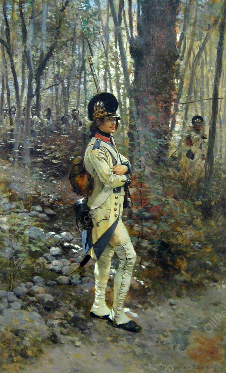 In the Woods by Francois Flameng - Hand-Painted Oil Painting Reproduction