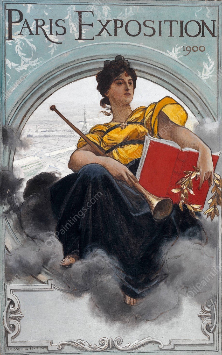 Paris Exposition  by Francois Flameng - Hand-Painted Oil Painting Reproduction