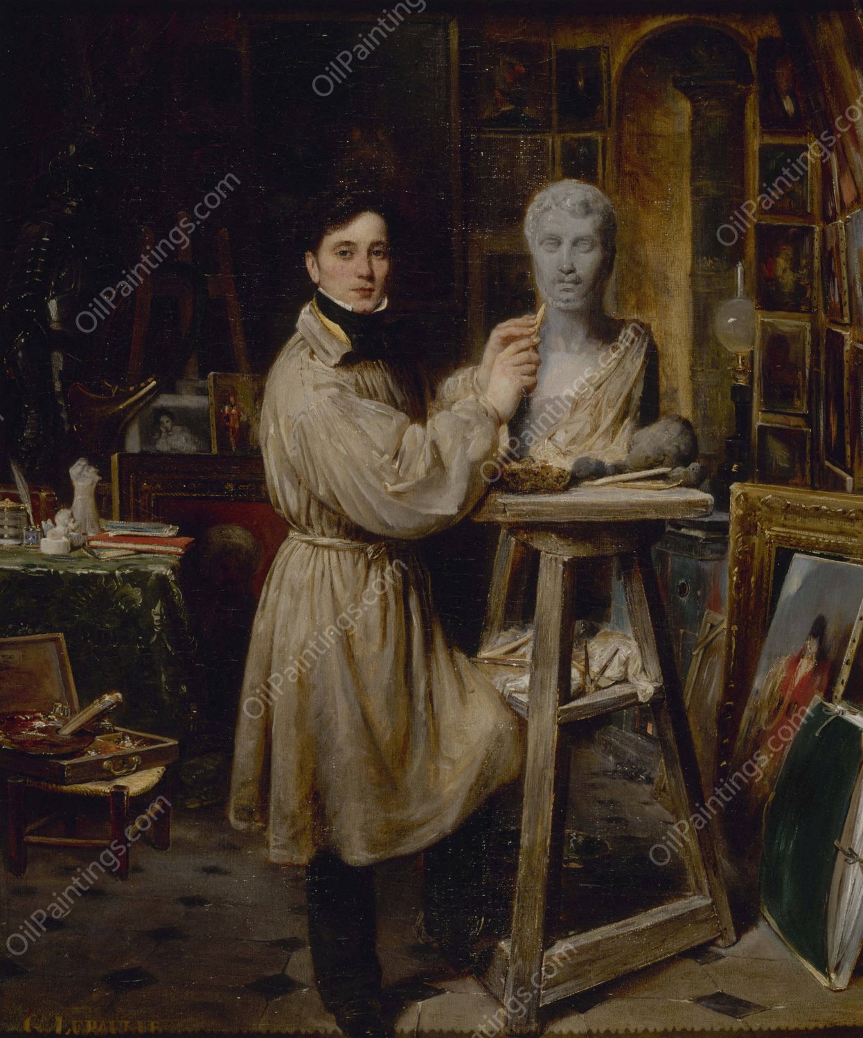 Jean-Pierre Dantan  by Francois-Gabriel-Guillaume Lepaulle - Hand-Painted Oil Painting Reproduction