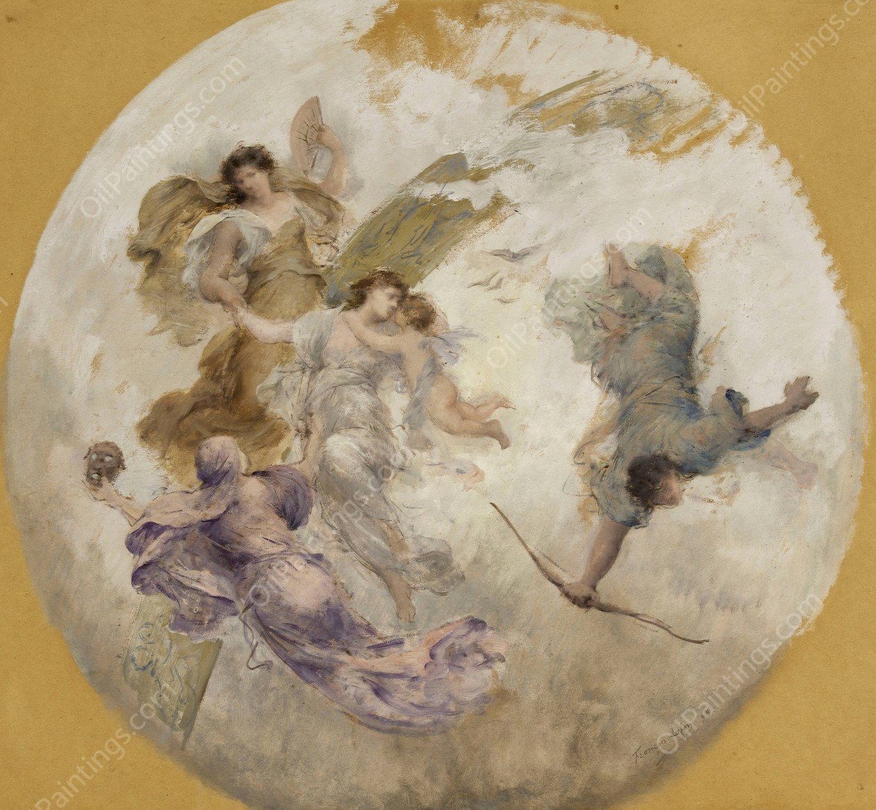 Allegorie  by Francois Lafon - Hand-Painted Oil Painting Reproduction