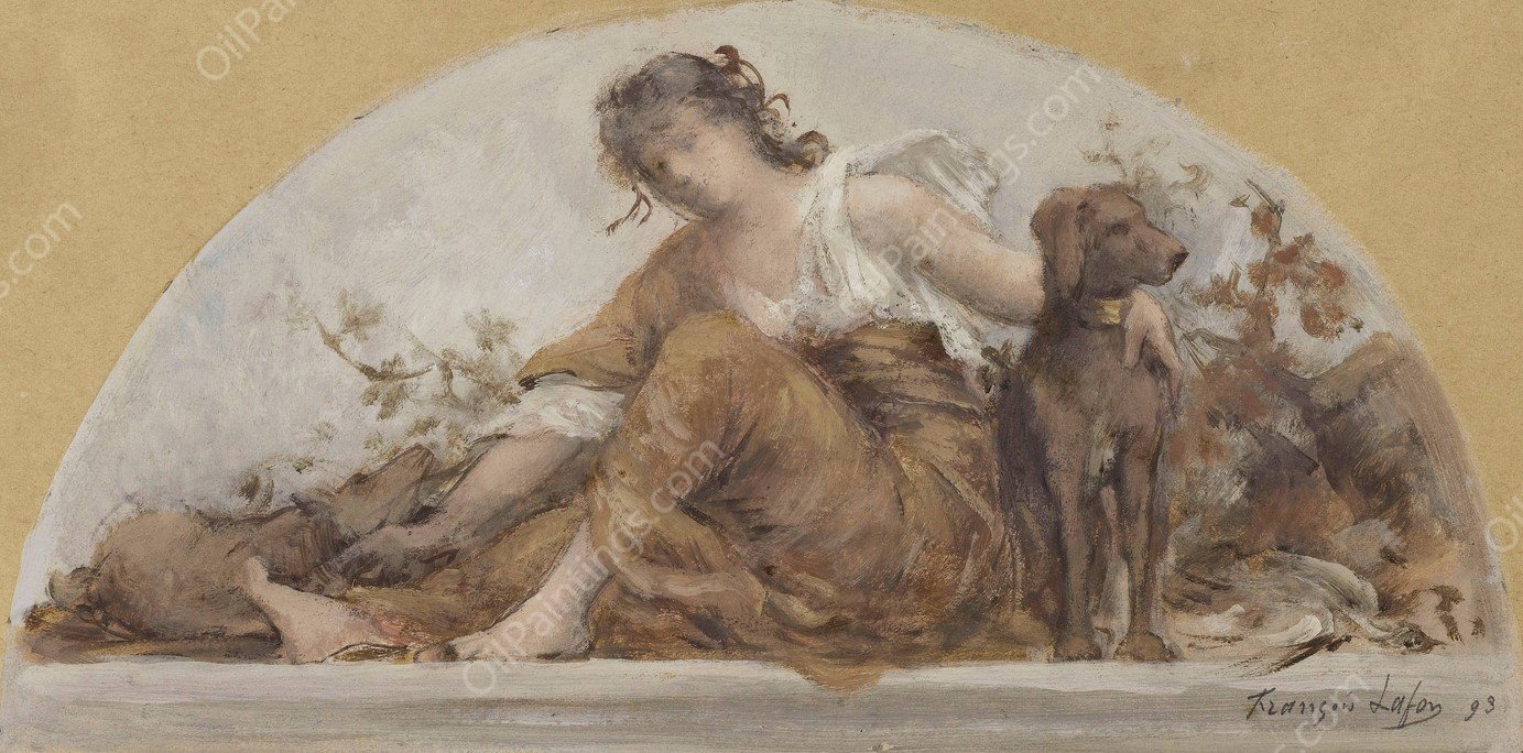 La Chasse ou L'Automne  by Francois Lafon - Hand-Painted Oil Painting Reproduction