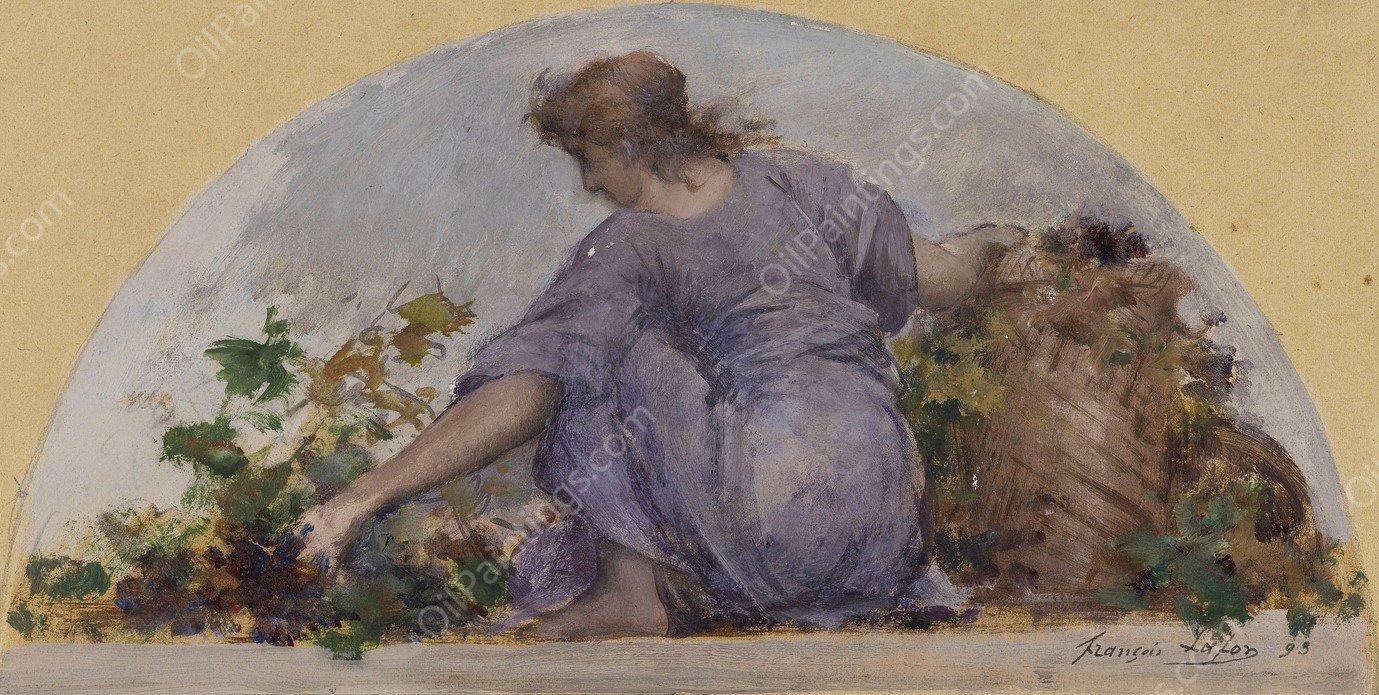La Vendange  by Francois Lafon - Hand-Painted Oil Painting Reproduction
