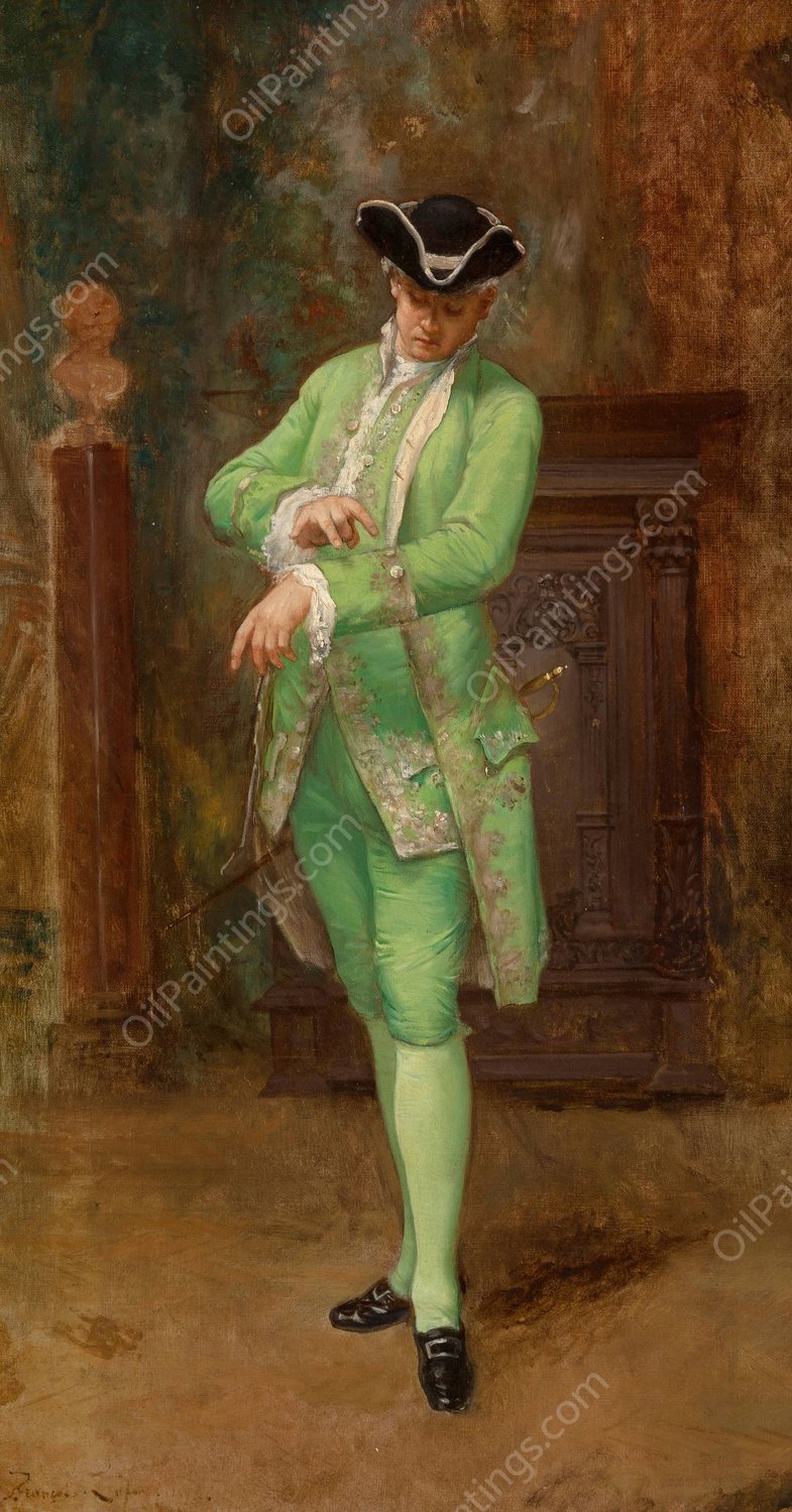 The finishing touch  by Francois Lafon - Hand-Painted Oil Painting Reproduction