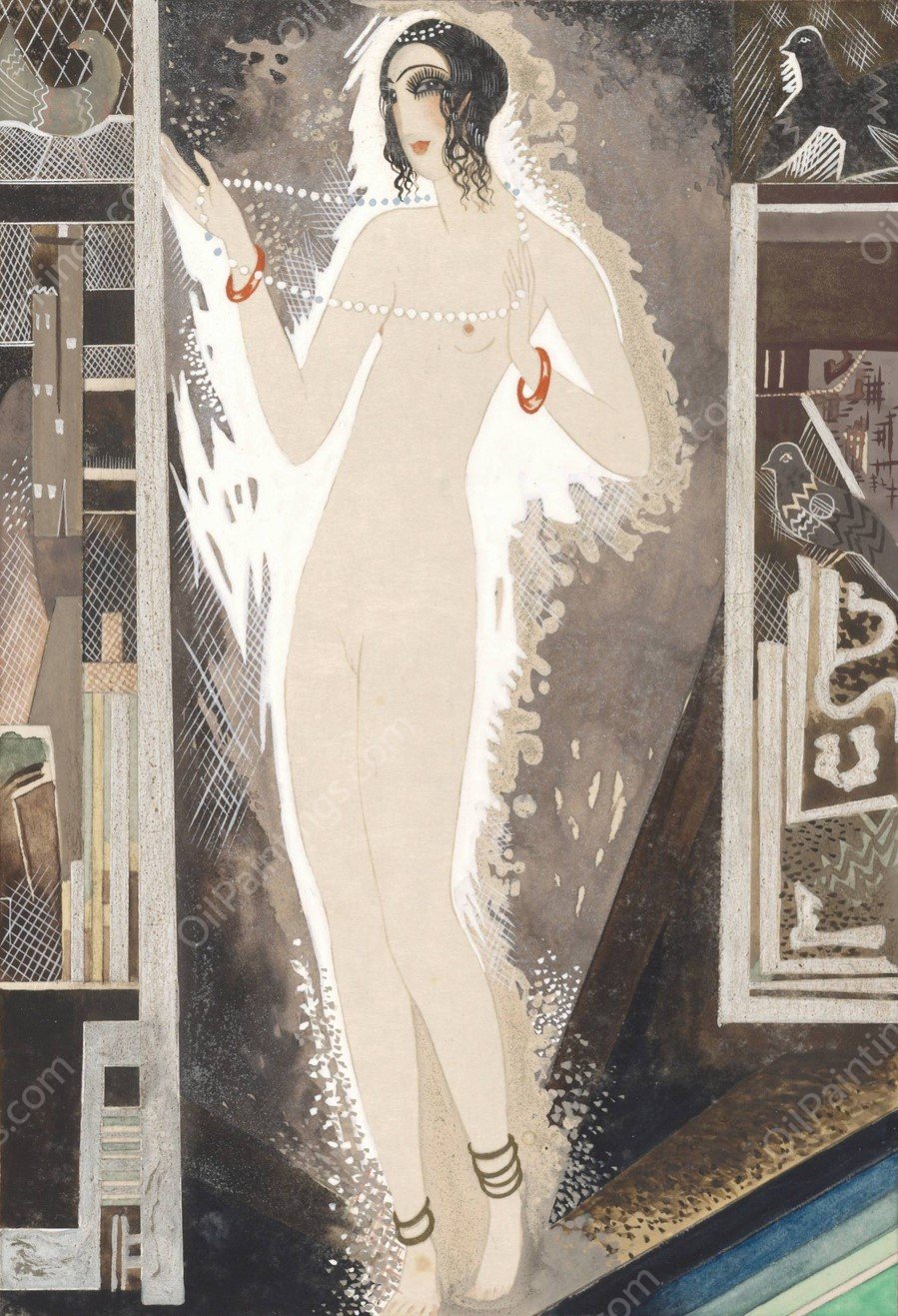 Histoire charmante de l'adolescente sucre d'amour Pl.1  by Francois-Louis Schmied - Hand-Painted Oil Painting Reproduction