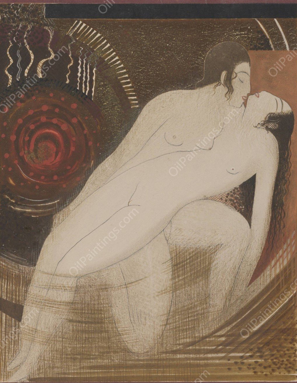 Histoire charmante de l'adolescente sucre d'amour Pl.2  by Francois-Louis Schmied - Hand-Painted Oil Painting Reproduction