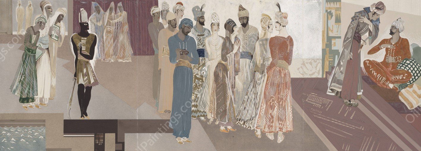 Histoire charmante de l'adolescente sucre d'amour Pl.5  by Francois-Louis Schmied - Hand-Painted Oil Painting Reproduction