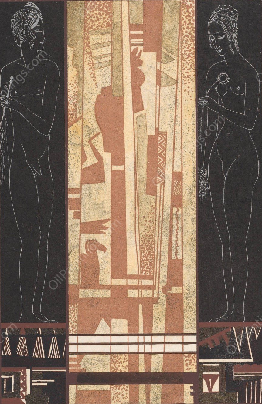 Histoire de la princesse Boudour Pl.01  by Francois-Louis Schmied - Hand-Painted Oil Painting Reproduction