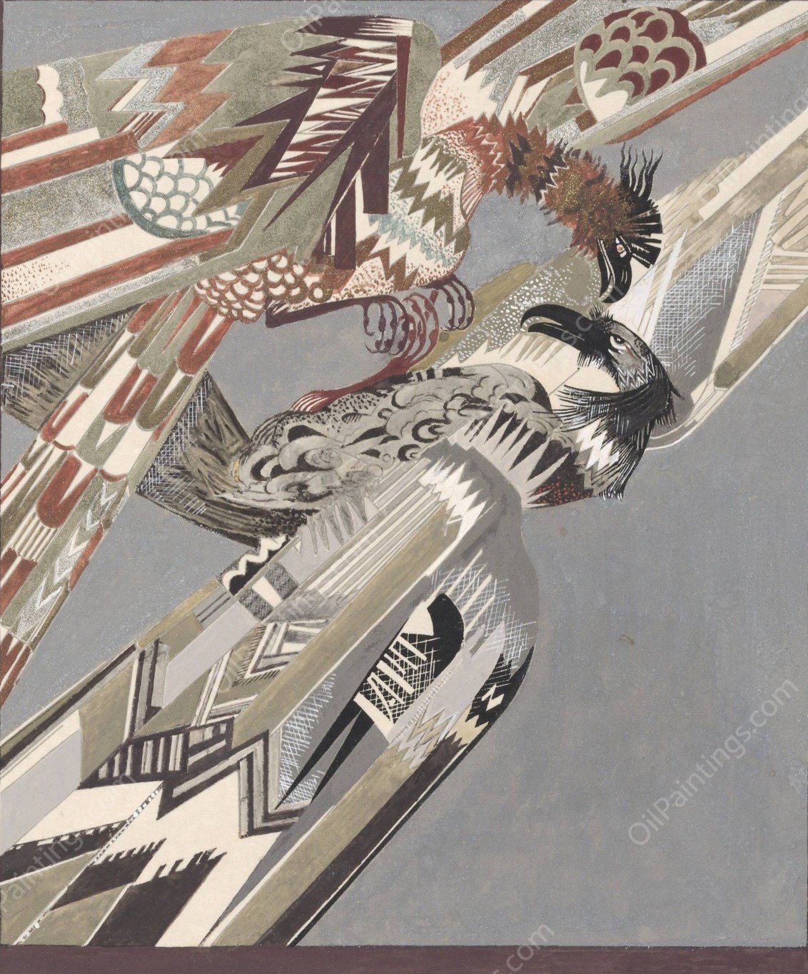 Histoire de la princesse Boudour Pl.14  by Francois-Louis Schmied - Hand-Painted Oil Painting Reproduction