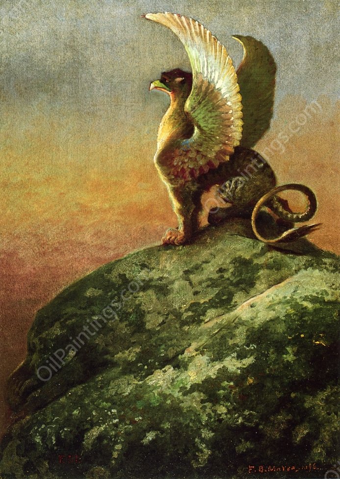 Vigilance, The Gryphon by Frank Blackwell Mayer - Hand-Painted Oil Painting Reproduction