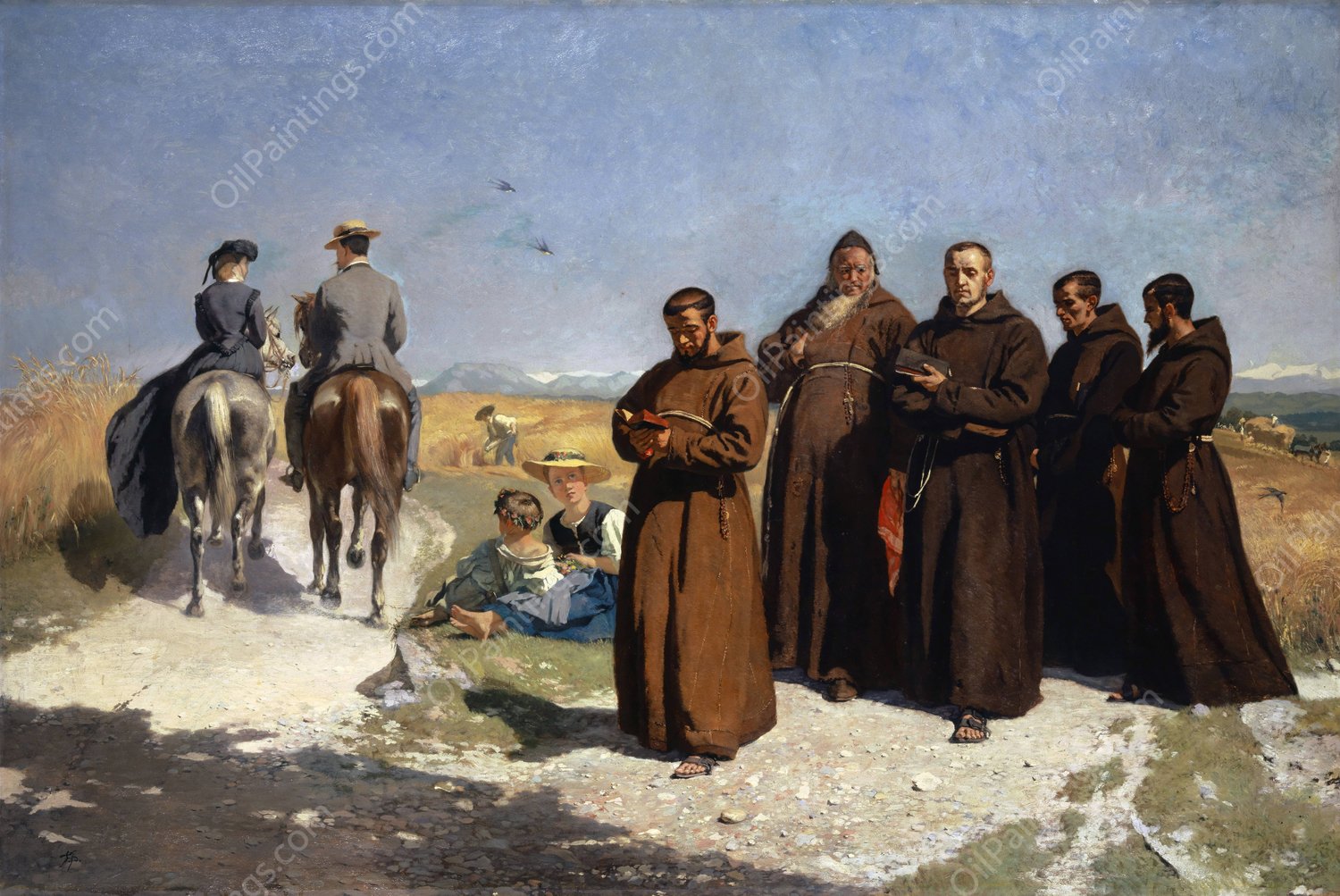 Asceticism and the Joy of Living  by Frank Buchser - Hand-Painted Oil Painting Reproduction