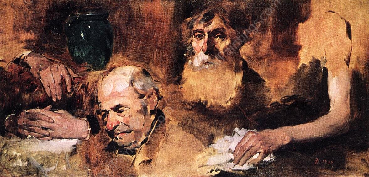 Heads and Hands study by Frank Duveneck - Hand-Painted Oil Painting Reproduction