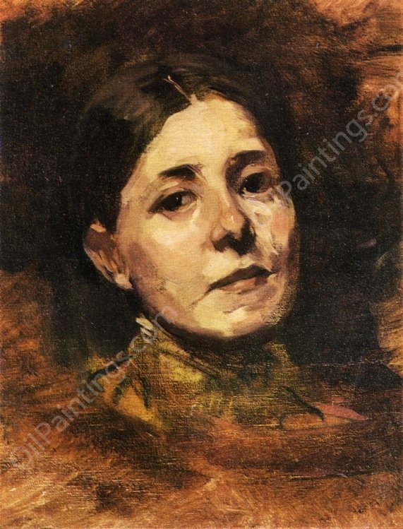 Portrait Sketch of Elizabeth Boott by Frank Duveneck - Hand-Painted Oil Painting Reproduction