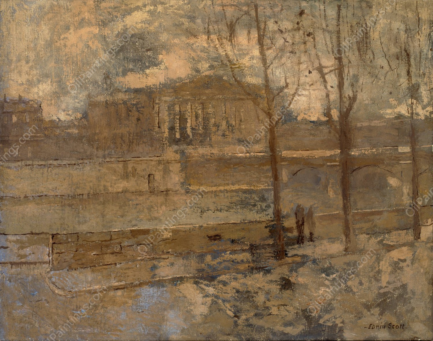 Chambre Des Deputes In A Mist by Frank Edwin Scott - Hand-Painted Oil Painting Reproduction