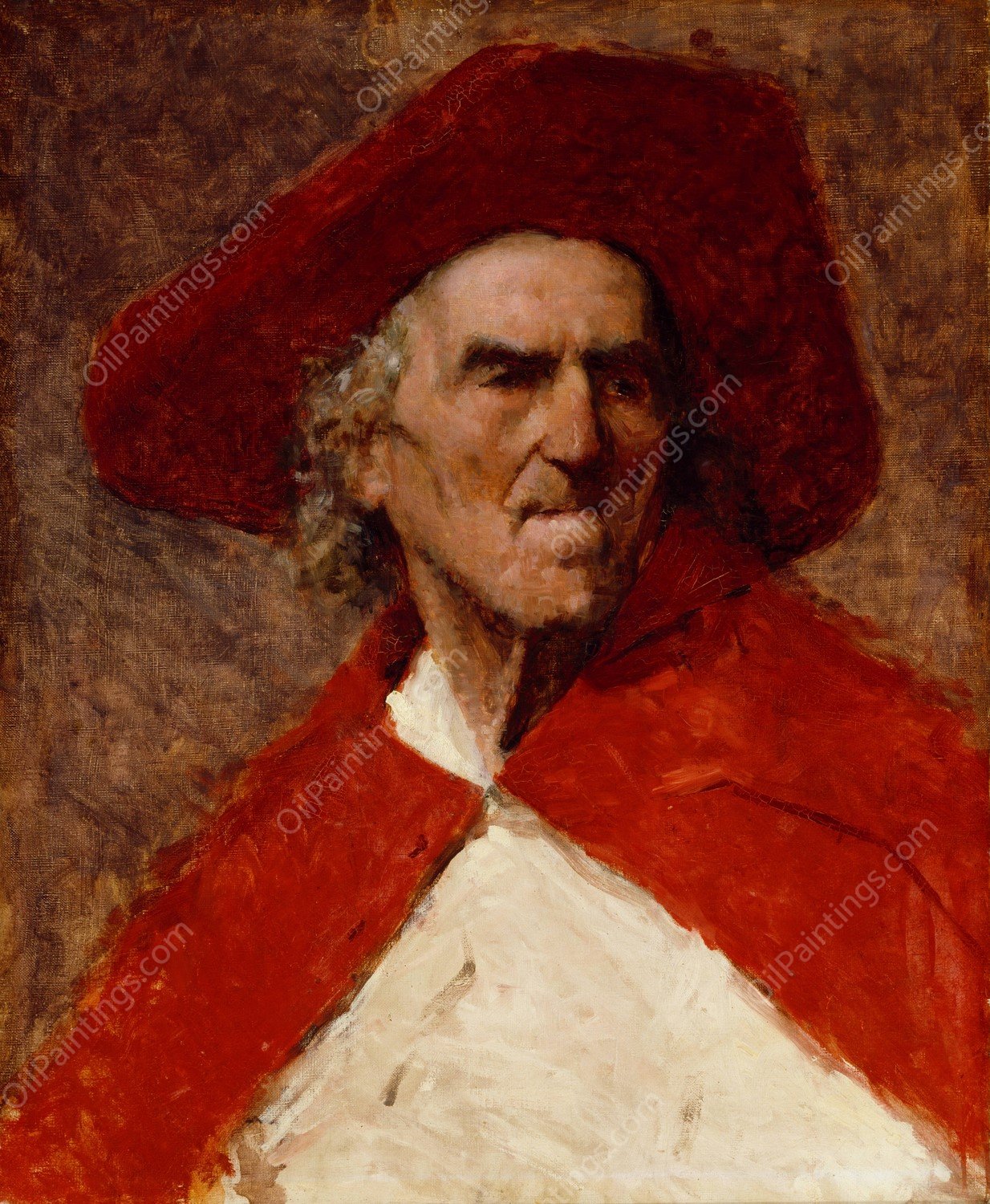Homme au Chapeau Rouge by Frank Edwin Scott - Hand-Painted Oil Painting Reproduction