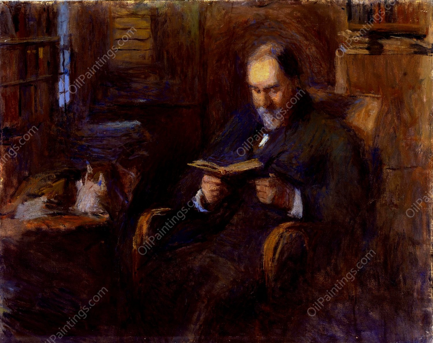 Portrait of Sanford Saltus of New York  by Frank Edwin Scott - Hand-Painted Oil Painting Reproduction