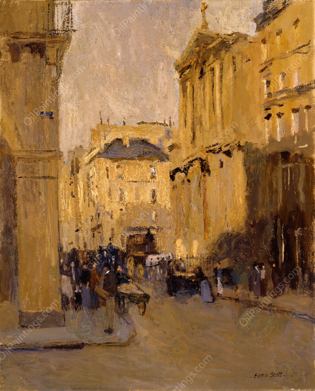 Saint Roche, Rue Saint Honore by Frank Edwin Scott - Hand-Painted Oil Painting Reproduction
