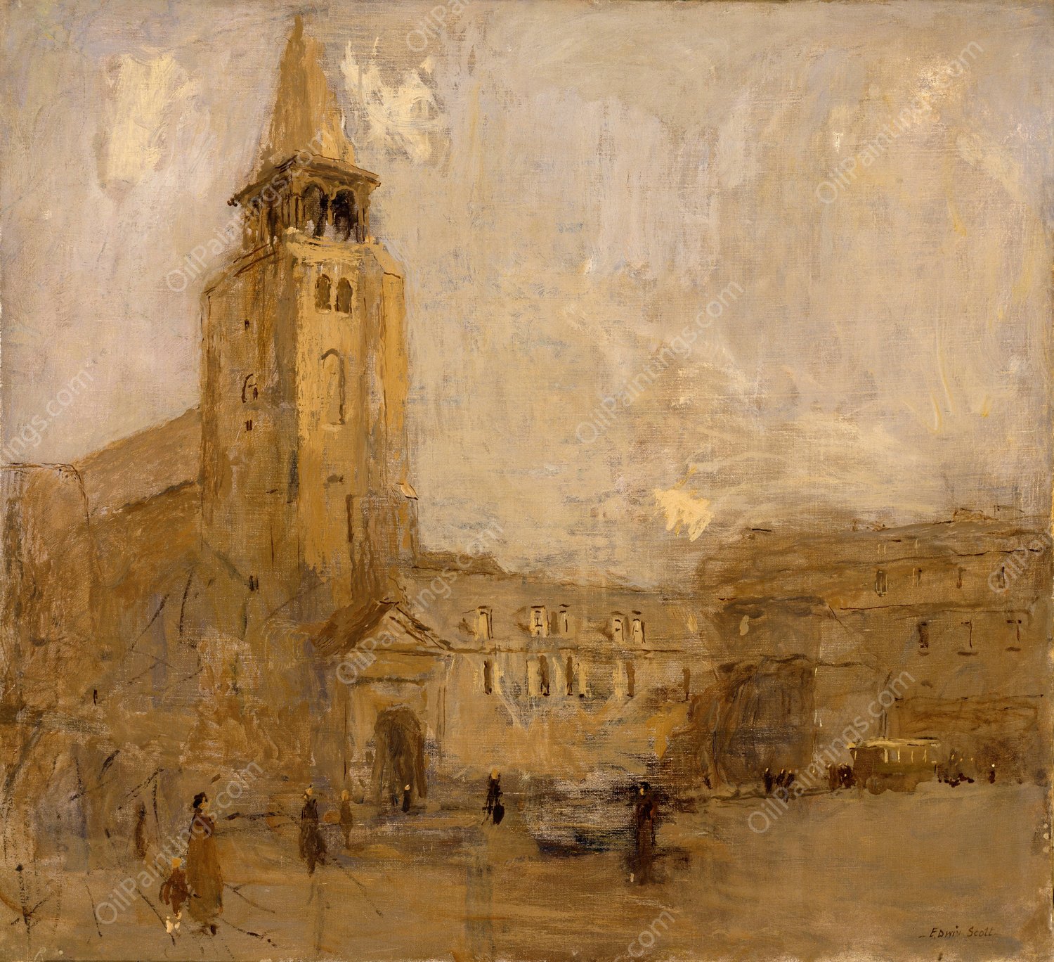 St. Germain des Pres no. II by Frank Edwin Scott - Hand-Painted Oil Painting Reproduction